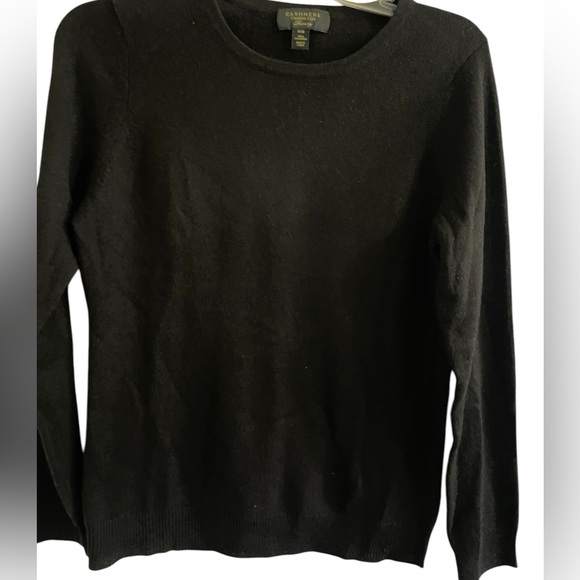 Cashmere Charter Club Luxury Black Sweater Size Medium Petite - Picture 1 of 9